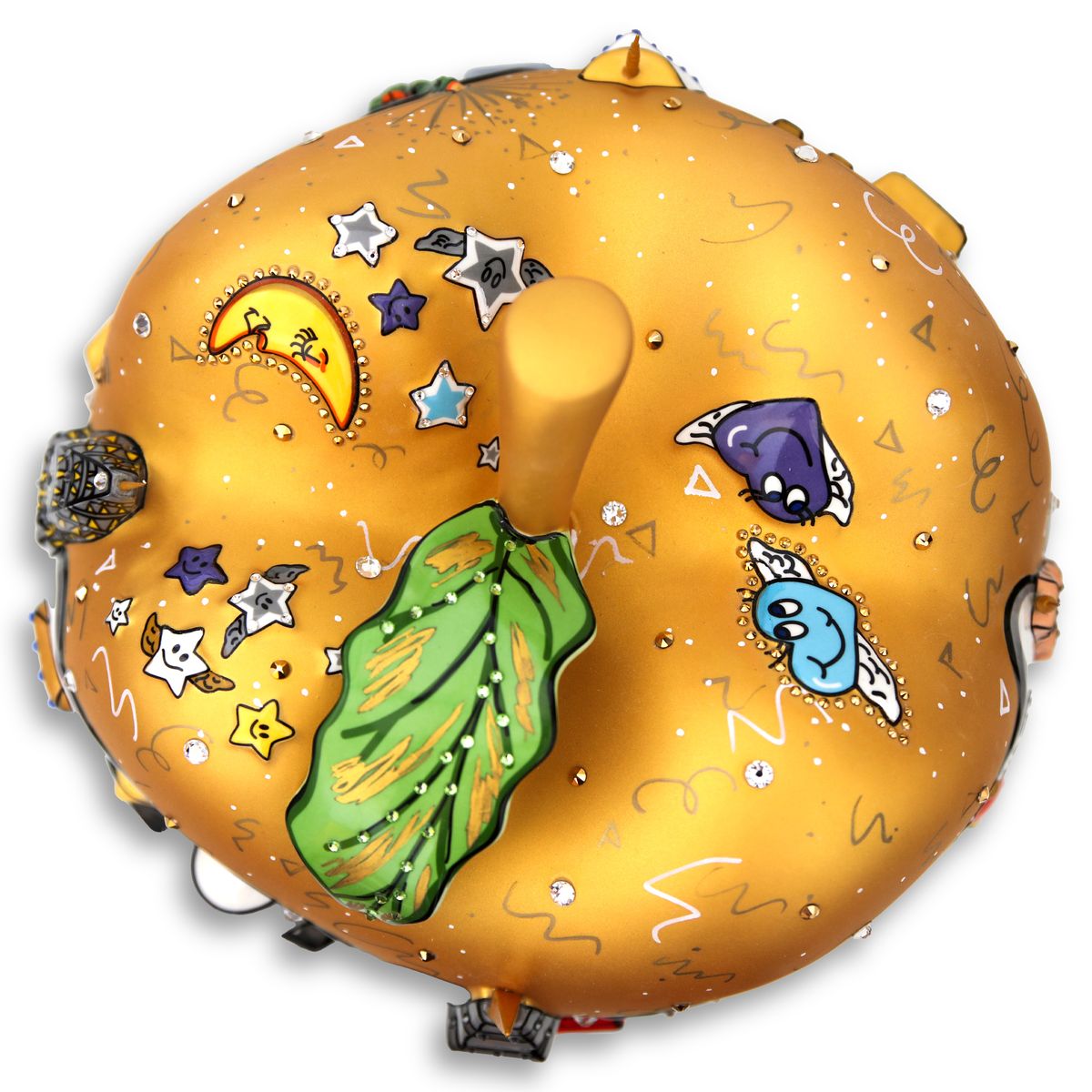 Charles Fazzino- 3D Mixed Media Sculpture "Pop Goes the Gold Apple Sculpture"