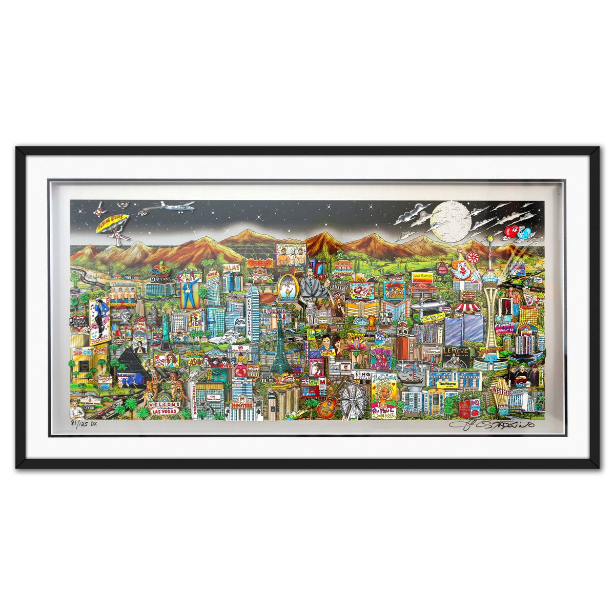 Charles Fazzino- 3D Construction Silkscreen Serigraph "Midnight in Vegas"
