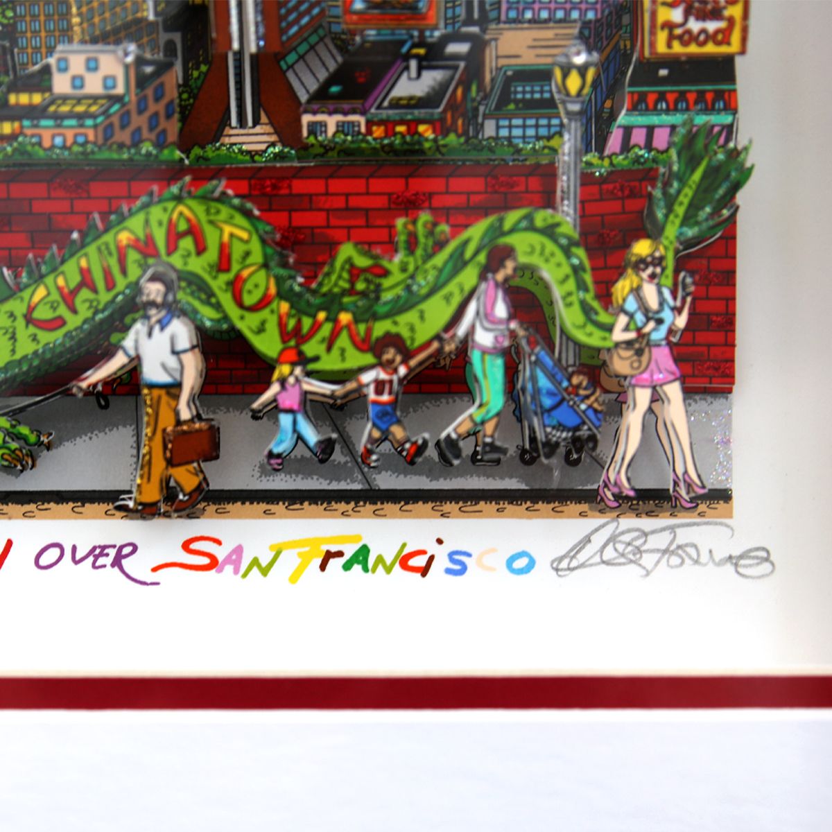 Charles Fazzino- 3D Construction Silkscreen Serigraph "High Over San Francisco"