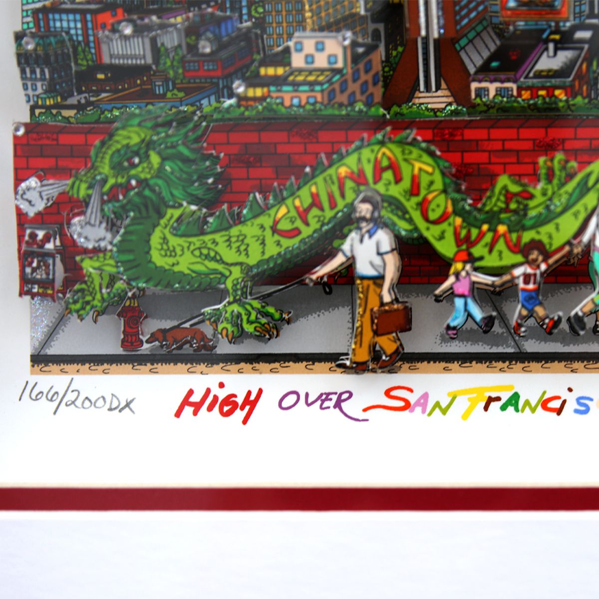 Charles Fazzino- 3D Construction Silkscreen Serigraph "High Over San Francisco"