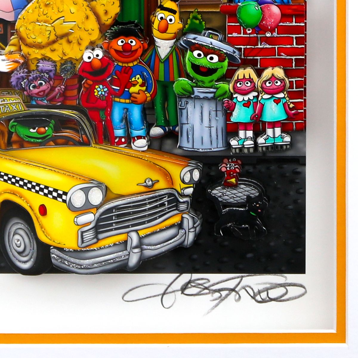 Charles Fazzino- 3D Construction Silkscreen Serigraph "Sunny Day… Sesame Street"