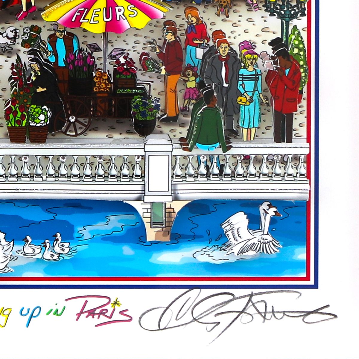 Charles Fazzino- 3D Construction Silkscreen Serigraph "Waking Up in Paris"