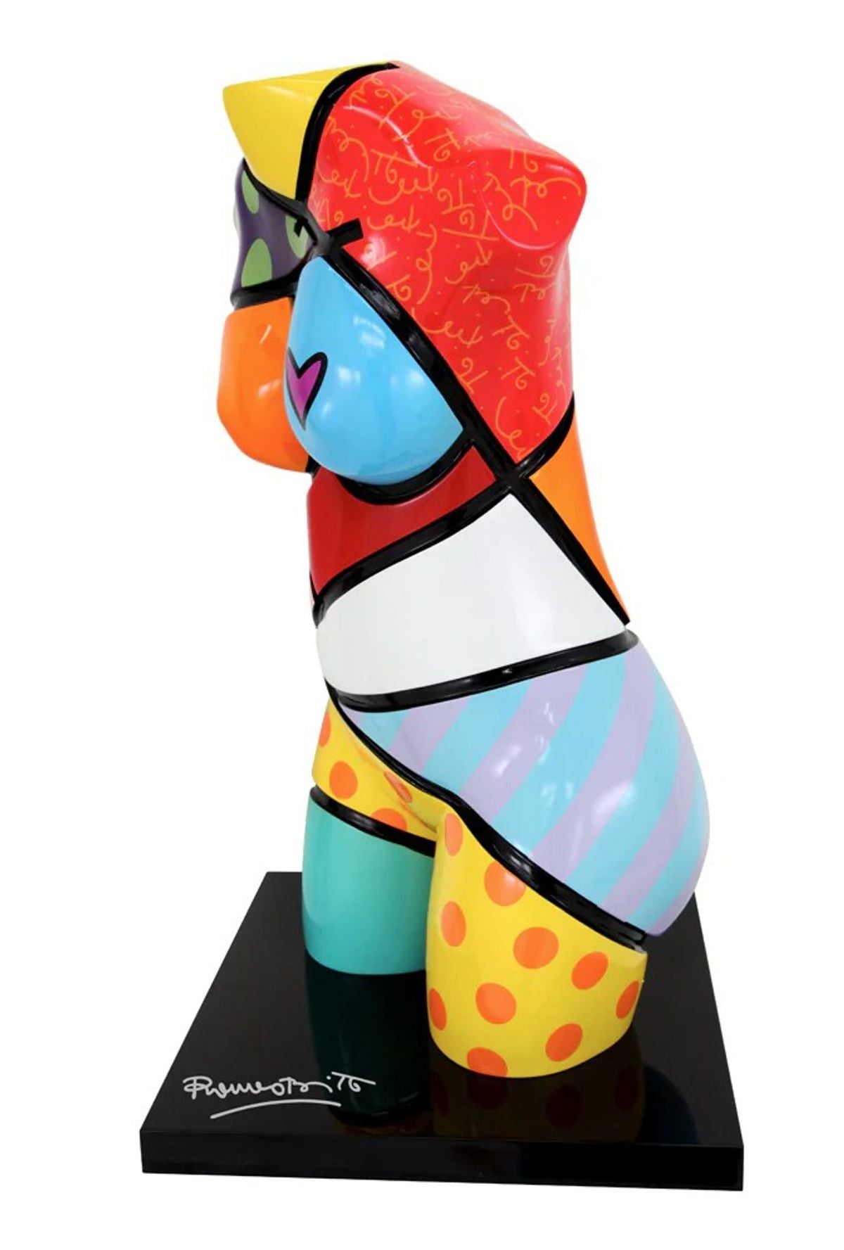Romero Britto- Mixed Media Sculpture "Classic Orange"