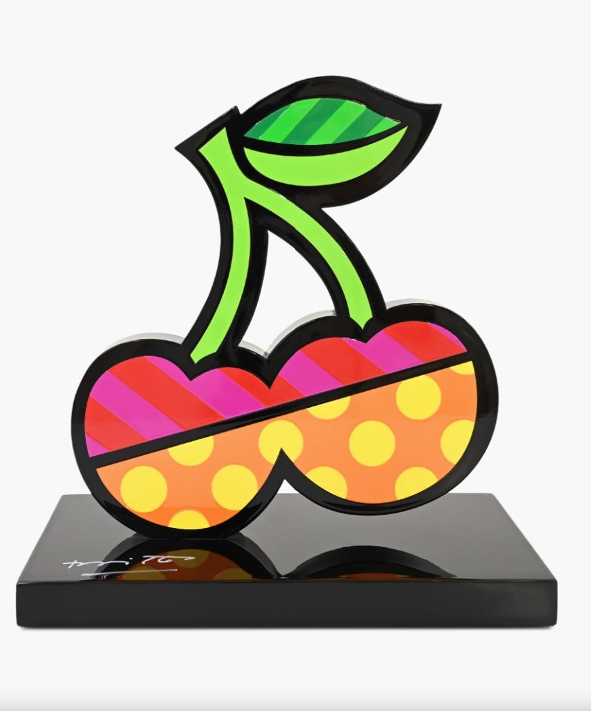 Romero Britto- Resin Sculpture with Hand Embellishments "Cherries"