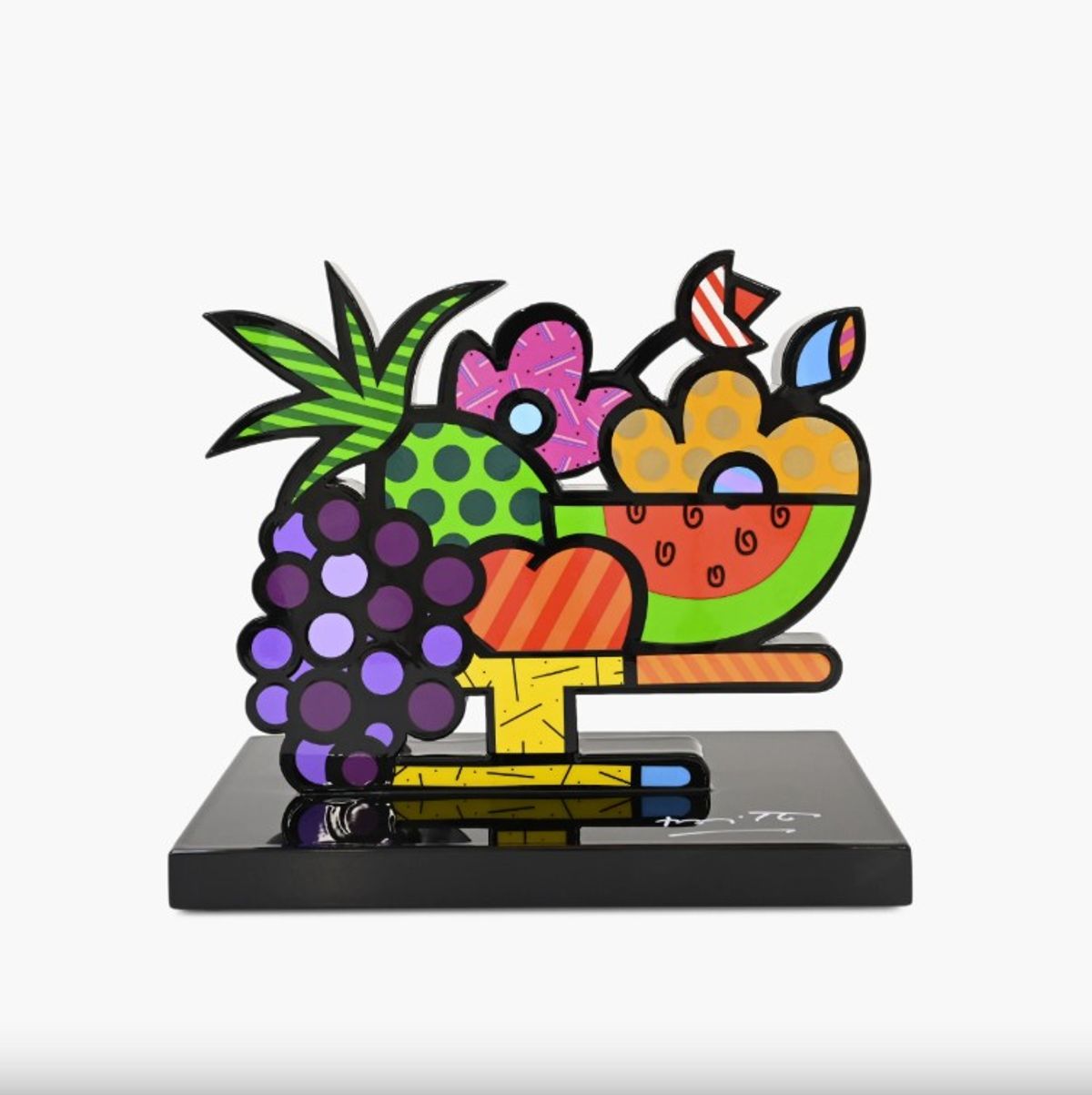 Romero Britto- Resin Sculpture with Hand Embellishments "Fruit Bowl"