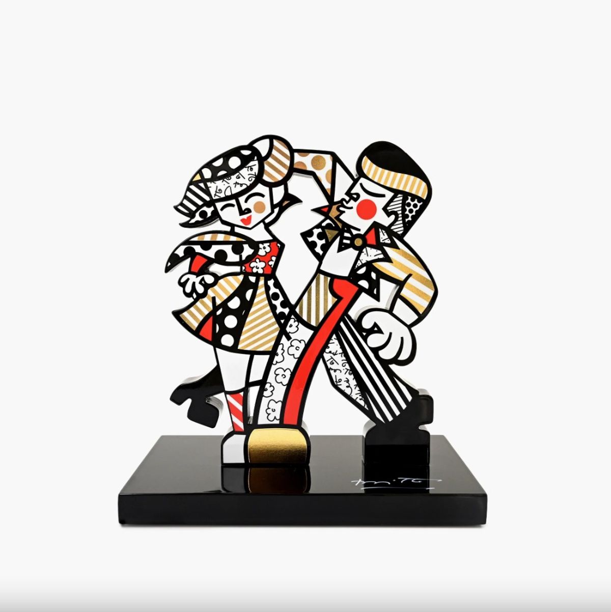 Romero Britto- Resin Sculpture with Hand Embellishments "Let's Dance"