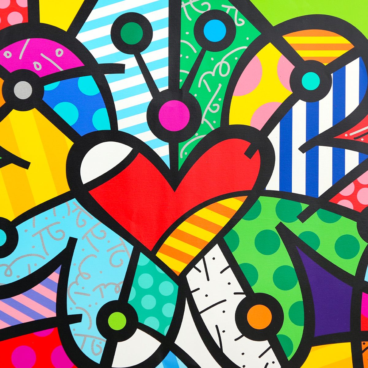 Romero Britto- Print on canvas with Diamond Dust hand embellishments "Evolution"