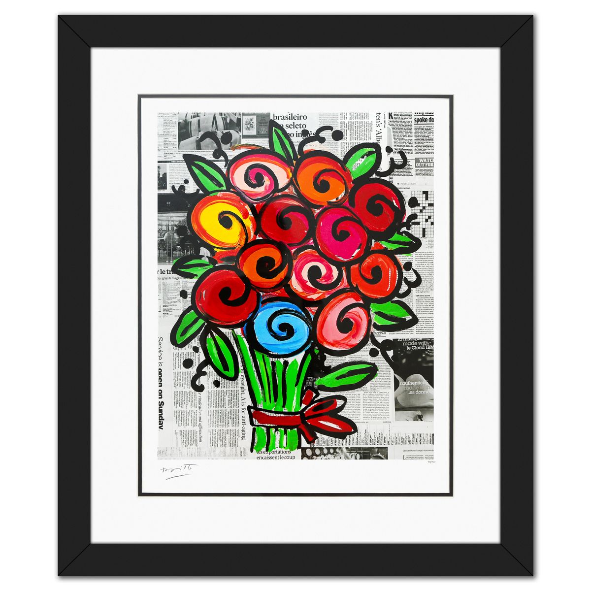 Romero Britto- Fine Art Print on Paper "Madeline's Flowers"