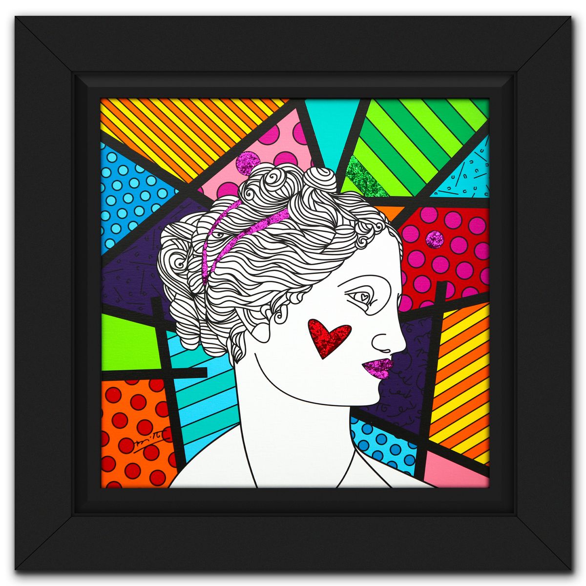 Romero Britto- Print on canvas with Diamond Dust hand embellishments "Venus"