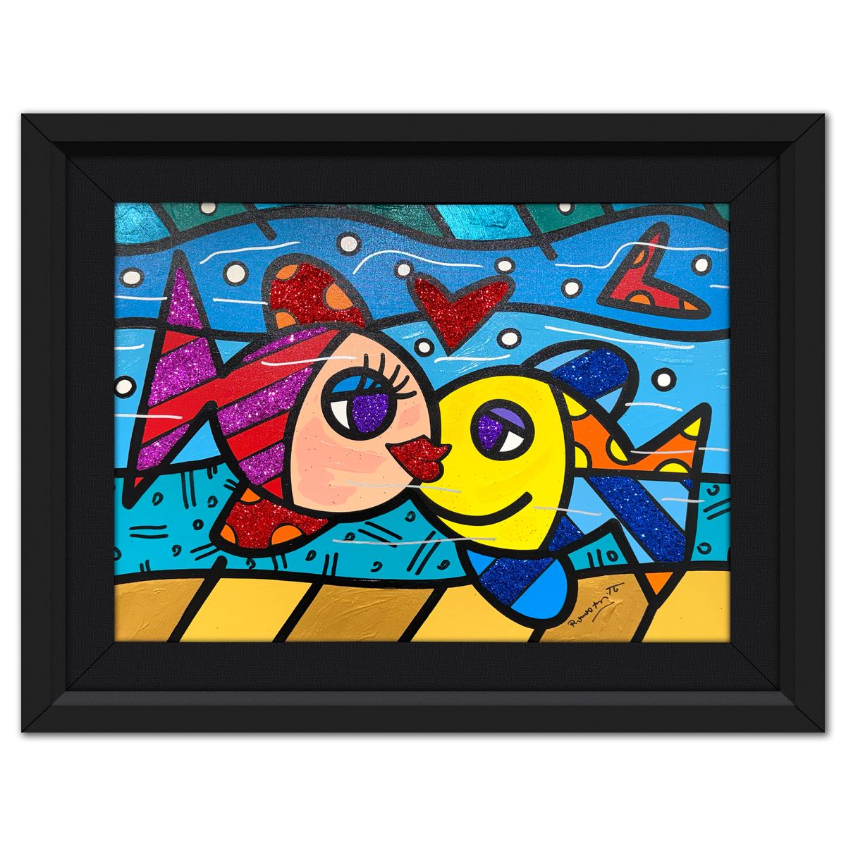 Romero Britto-Original Mixed Media on Canvas "Deep Feelings"
