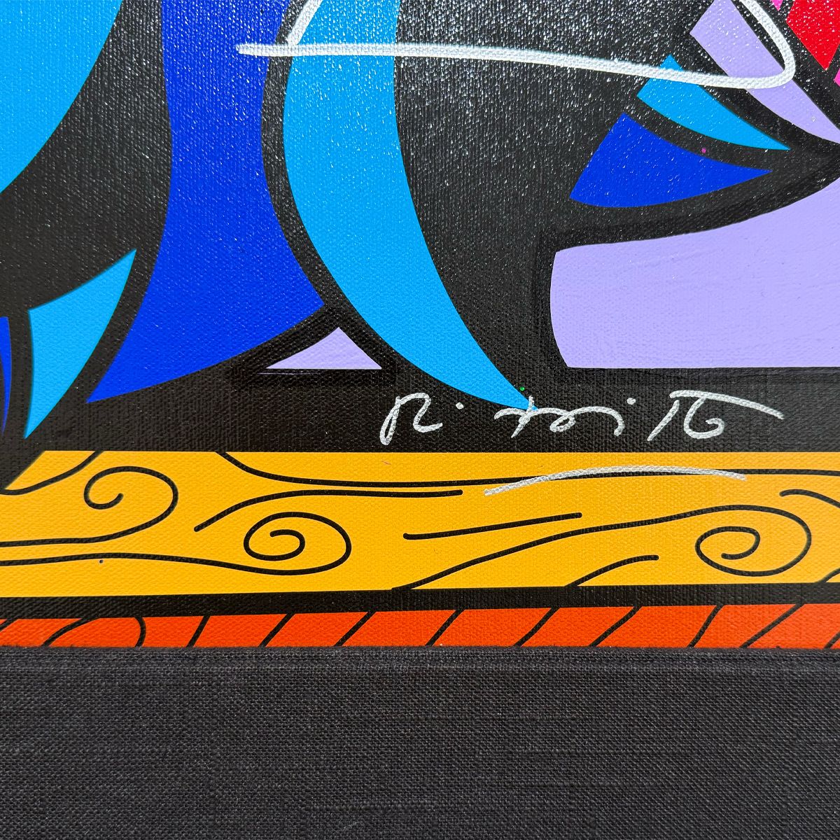 Romero Britto- Original Mixed Media on Canvas "VEGAS PARTY VII"