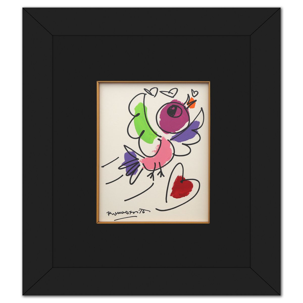 Romero Britto- Original on Foam Board, Acrylic, Oil Pen "Thomas Collection"