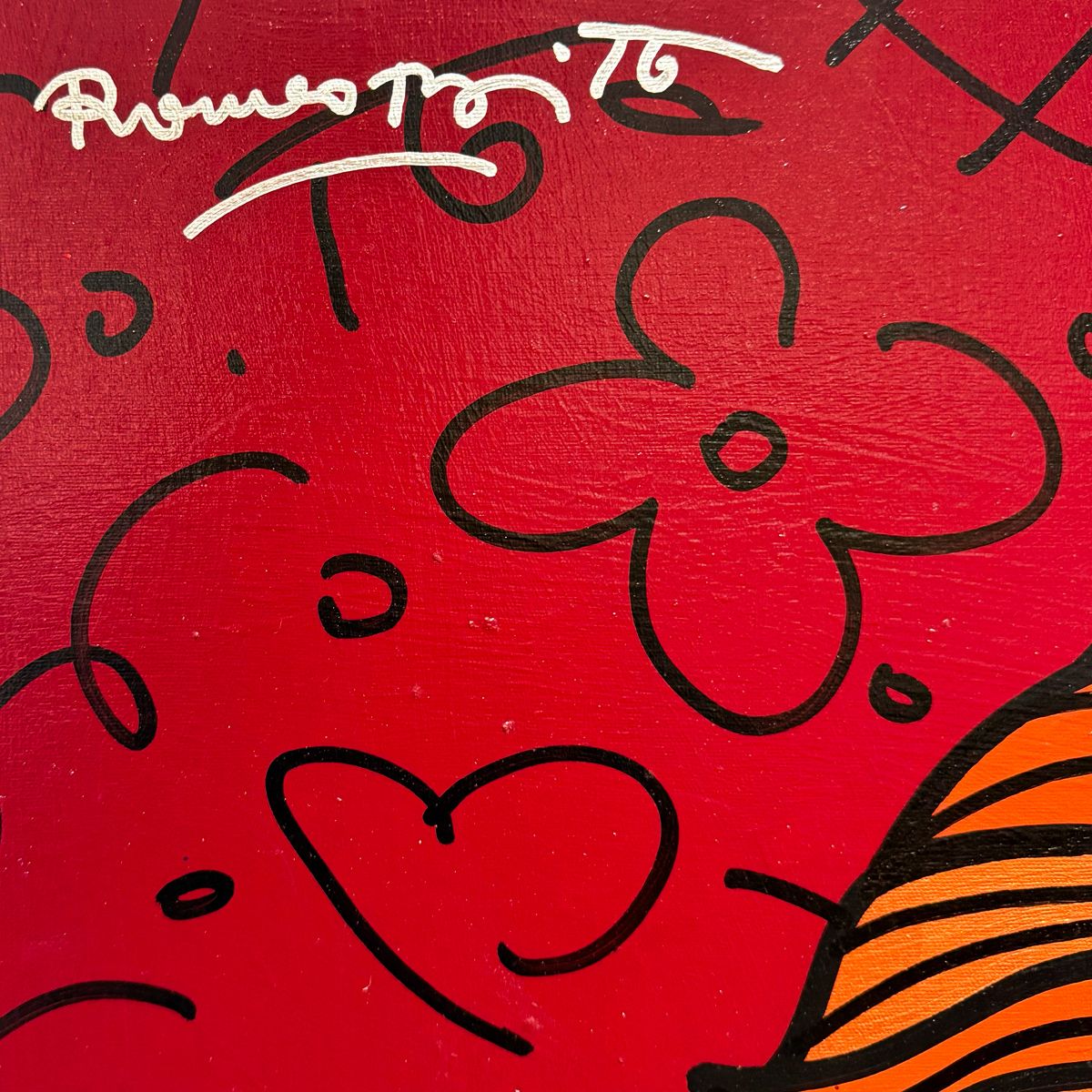 Romero Britto- Original Painting on Canvas "Love Me Tender"