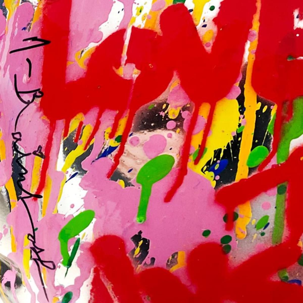 Mr Brainwash- Original Mixed Media "Flying Balloon Heart"
