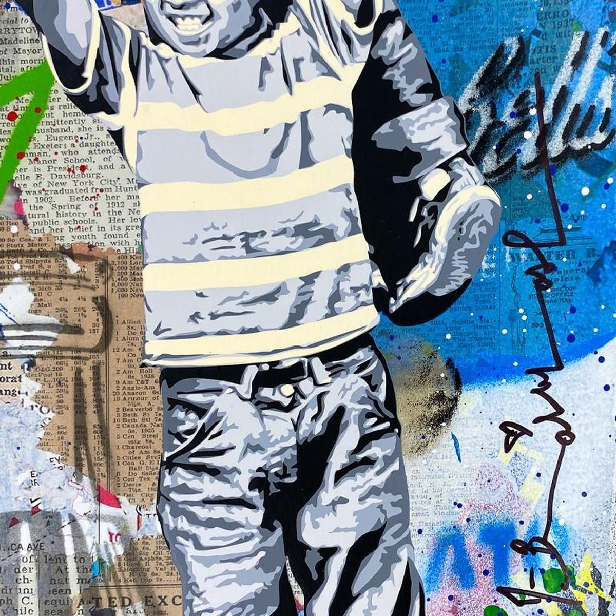 Mr Brainwash- Original Mixed Media "Never, Never Give Up!"
