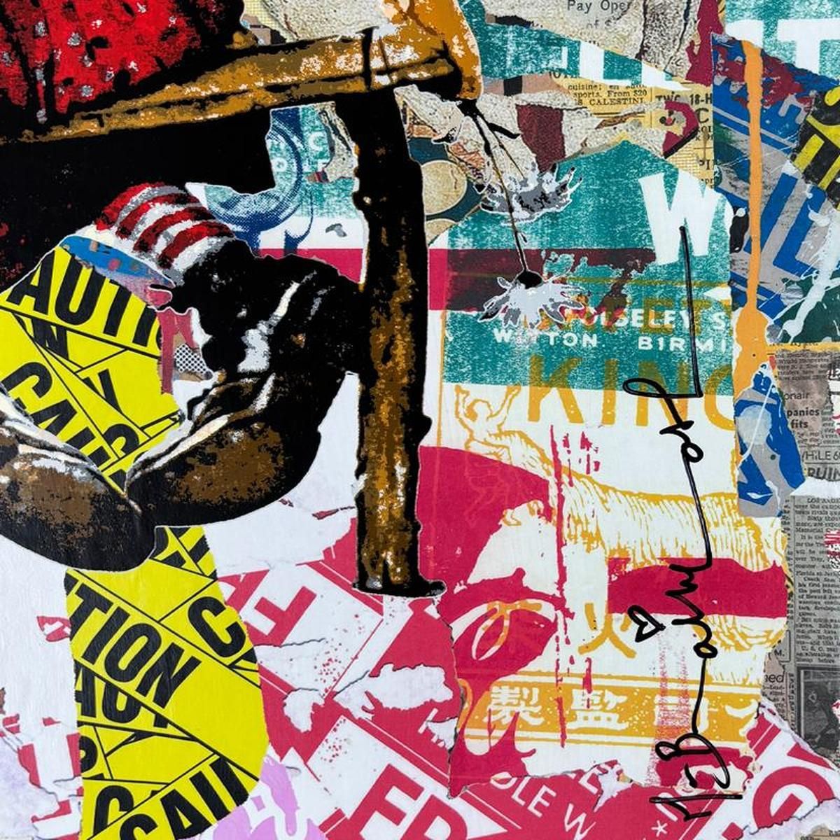 Mr Brainwash- Original Mixed Media "Work Well Together"