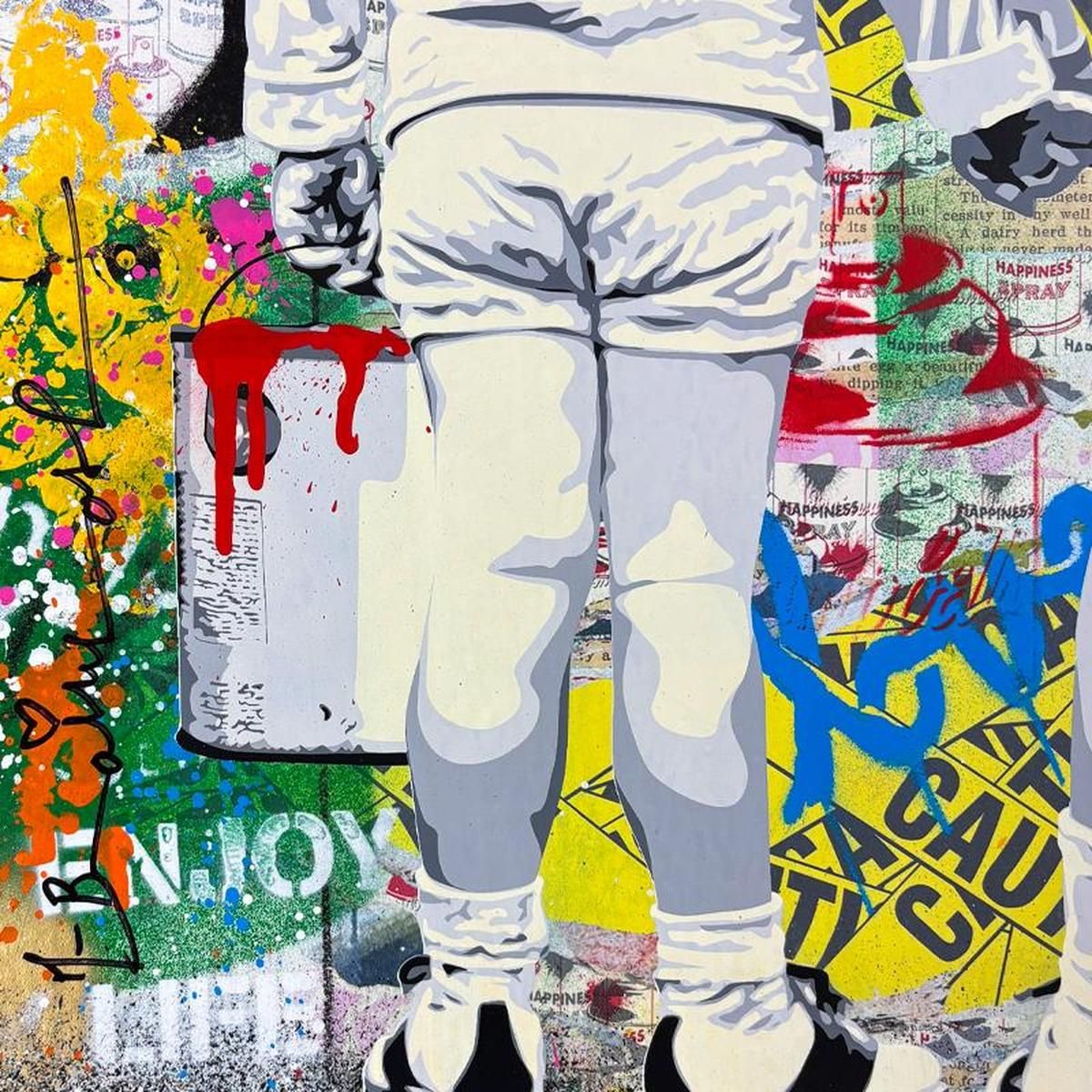 Mr Brainwash- Original Mixed Media "Brother's Advice"