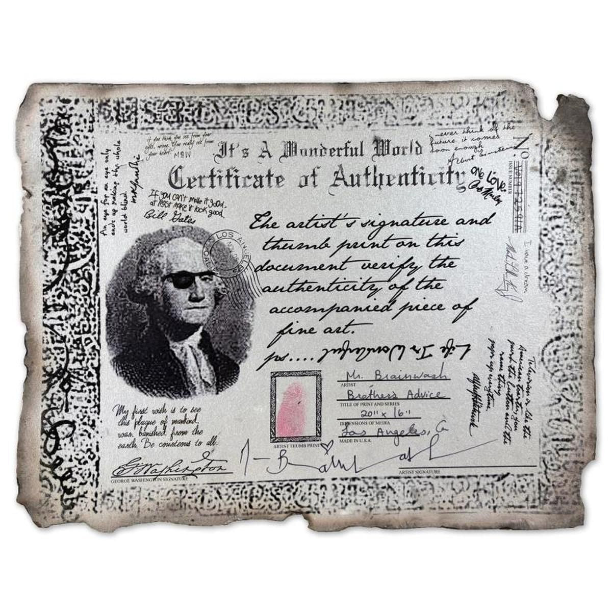 Mr Brainwash- Original Mixed Media "Brother's Advice"