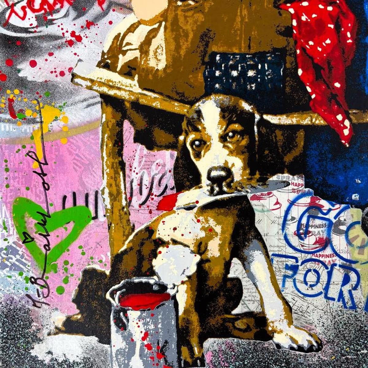 Mr Brainwash- Original Mixed Media "Work Well Together"