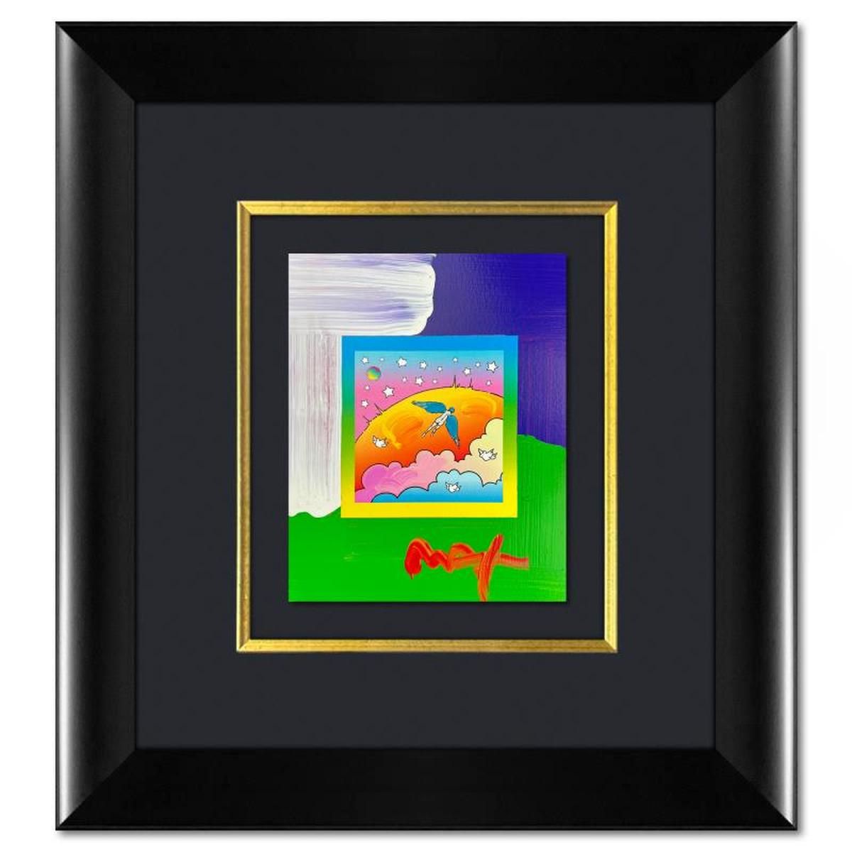 Peter Max- Original Mixed Media "Angel with Clouds"