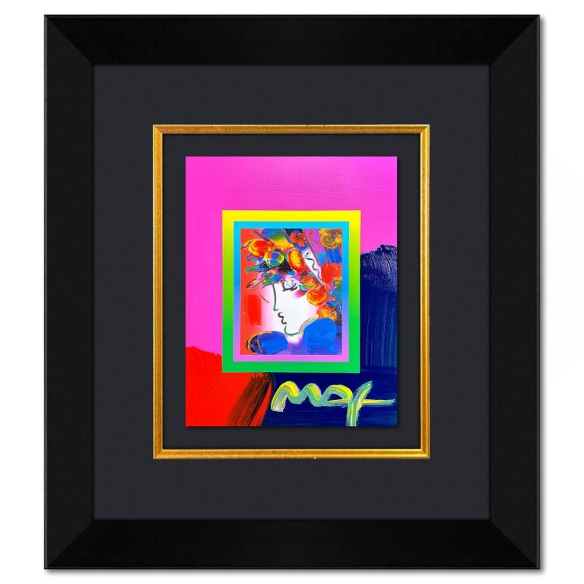 Peter Max- Original Mixed Media "Blushing Beauty"