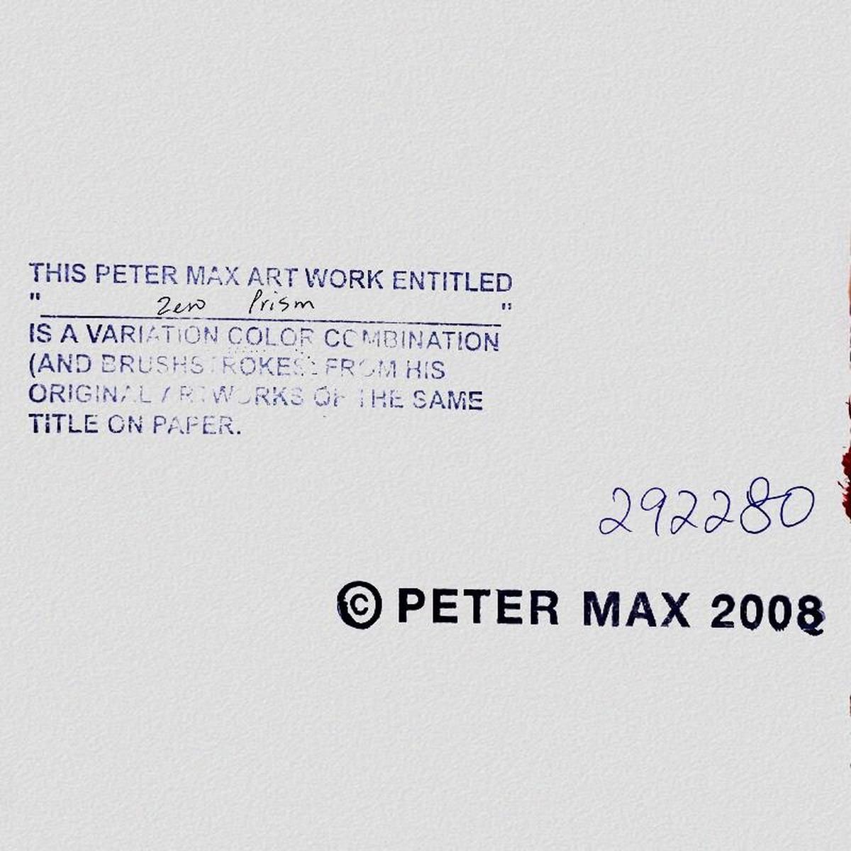 Peter Max- Original Mixed Media "Zero Spectrum"