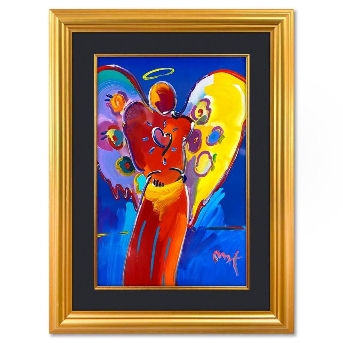 Peter Max- Original Mixed Media "Angel with Heart"