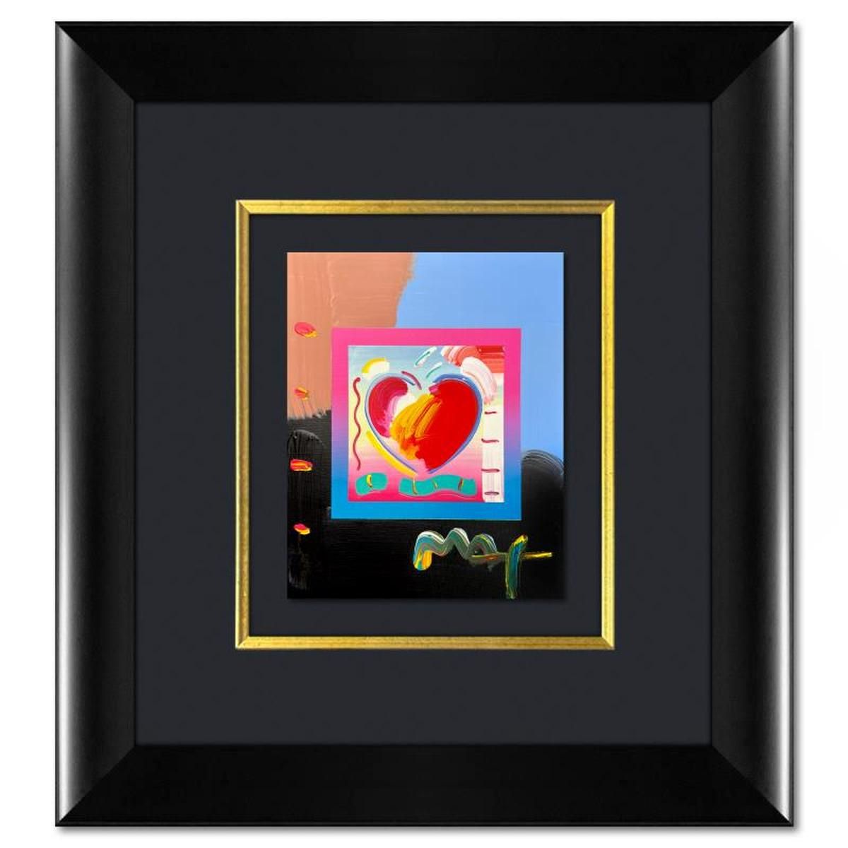 Peter Max- Original Mixed Media "Heart on Blends"
