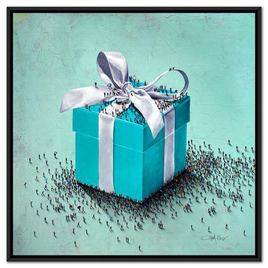 Craig Alan, "Populus: Little Blue Box" Framed, Hand Signed Limited Edition Canvas with Letter of Authenticity.