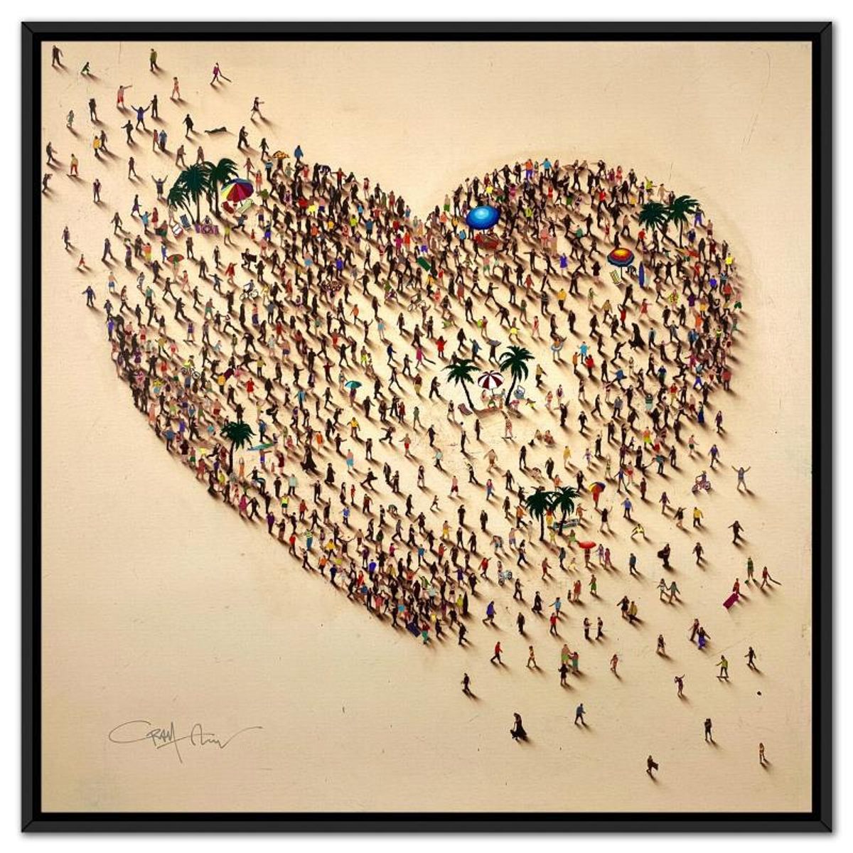 Craig Alan, "Populus: Summer Love" Framed, Hand Signed Limited Edition Canvas with Letter of Authenticity.
