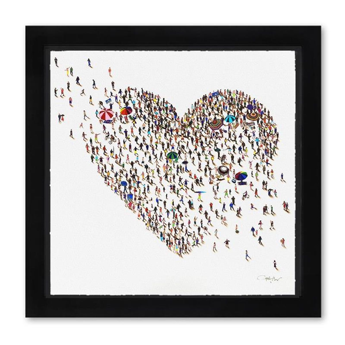 Craig Alan, "Populus: Beach Love" Framed, Hand Signed Limited Edition with Letter of Authenticity.