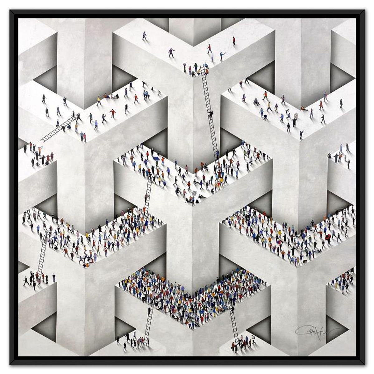 Craig Alan, "Populus: The Crossover" Framed, Hand Signed Limited Edition Canvas with Letter of Authenticity.