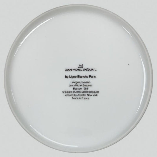 Jean-Michel Basquiat (1960-1988), "Batman 1983" Framed Limoges Porcelain Plate.