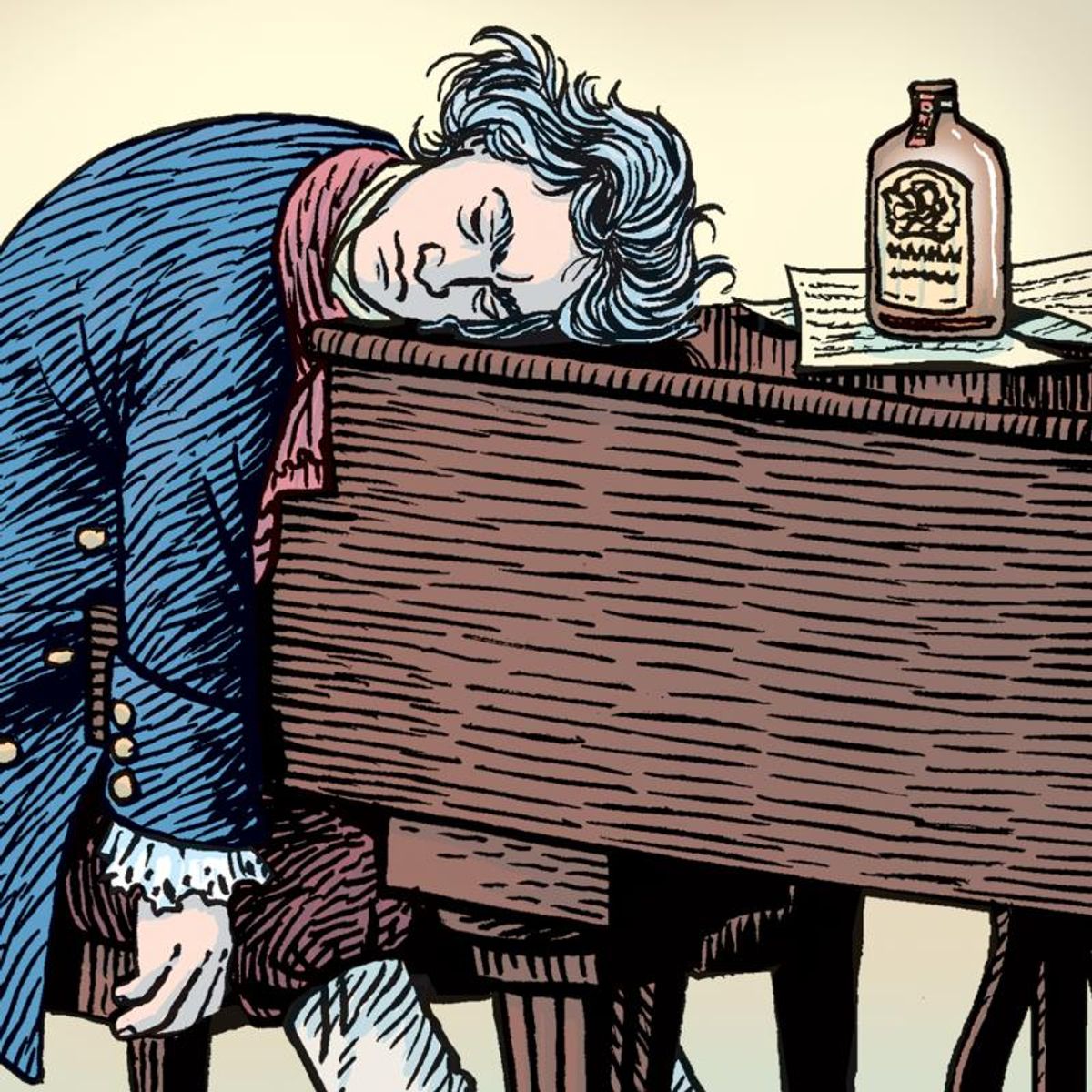 Bizarro, "Beethoven Fifth" Numbered Limited Edition Hand Signed by Creator Dan Piraro; Letter of Authenticity.