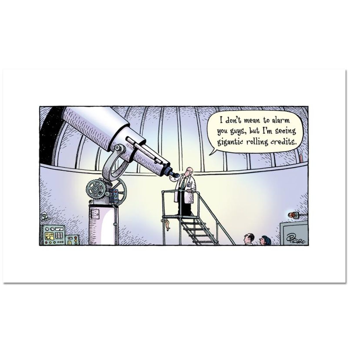 Bizarro, "Cosmic Credits" Numbered Limited Edition Hand Signed by Creator Dan Piraro; Letter of Authenticity.