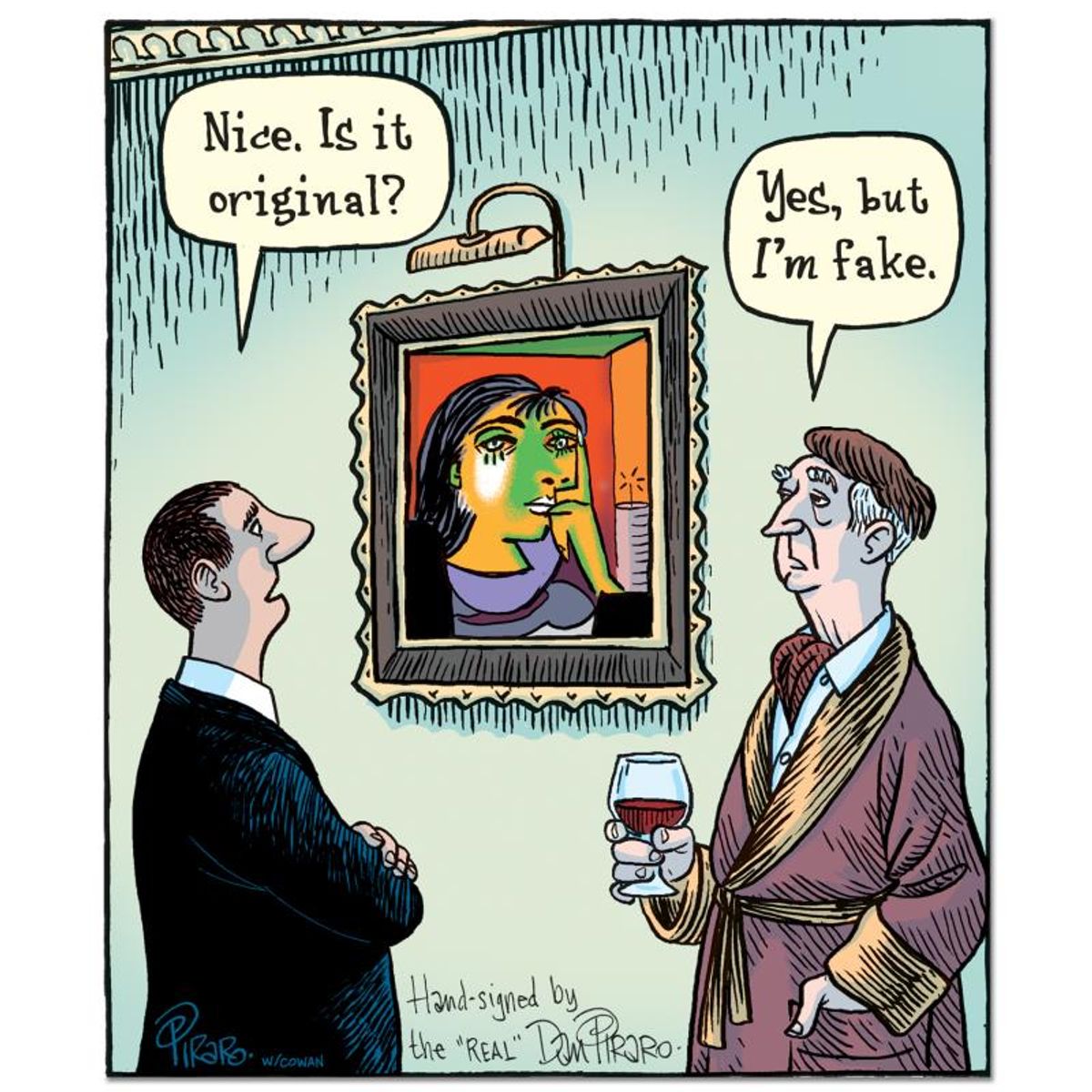 Bizarro, "Fake Original" Numbered Limited Edition Hand Signed by Creator Dan Piraro; Letter of Authenticity.