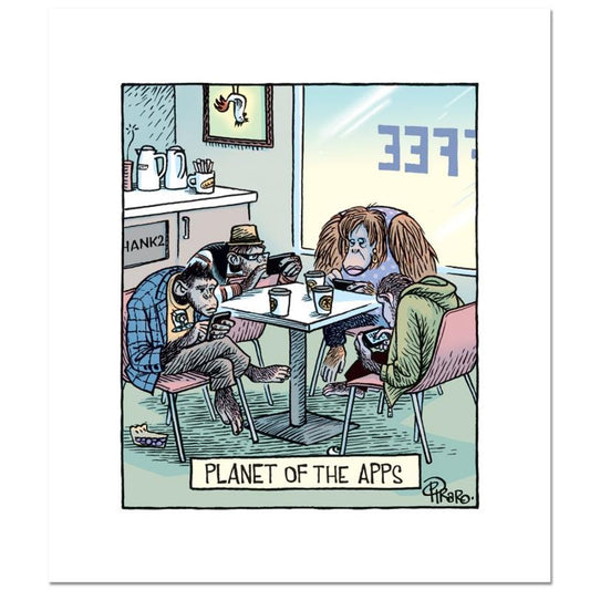 Bizarro, "Planet Of Apps" Numbered Limited Edition Hand Signed by Creator Dan Piraro; Letter of Authenticity.