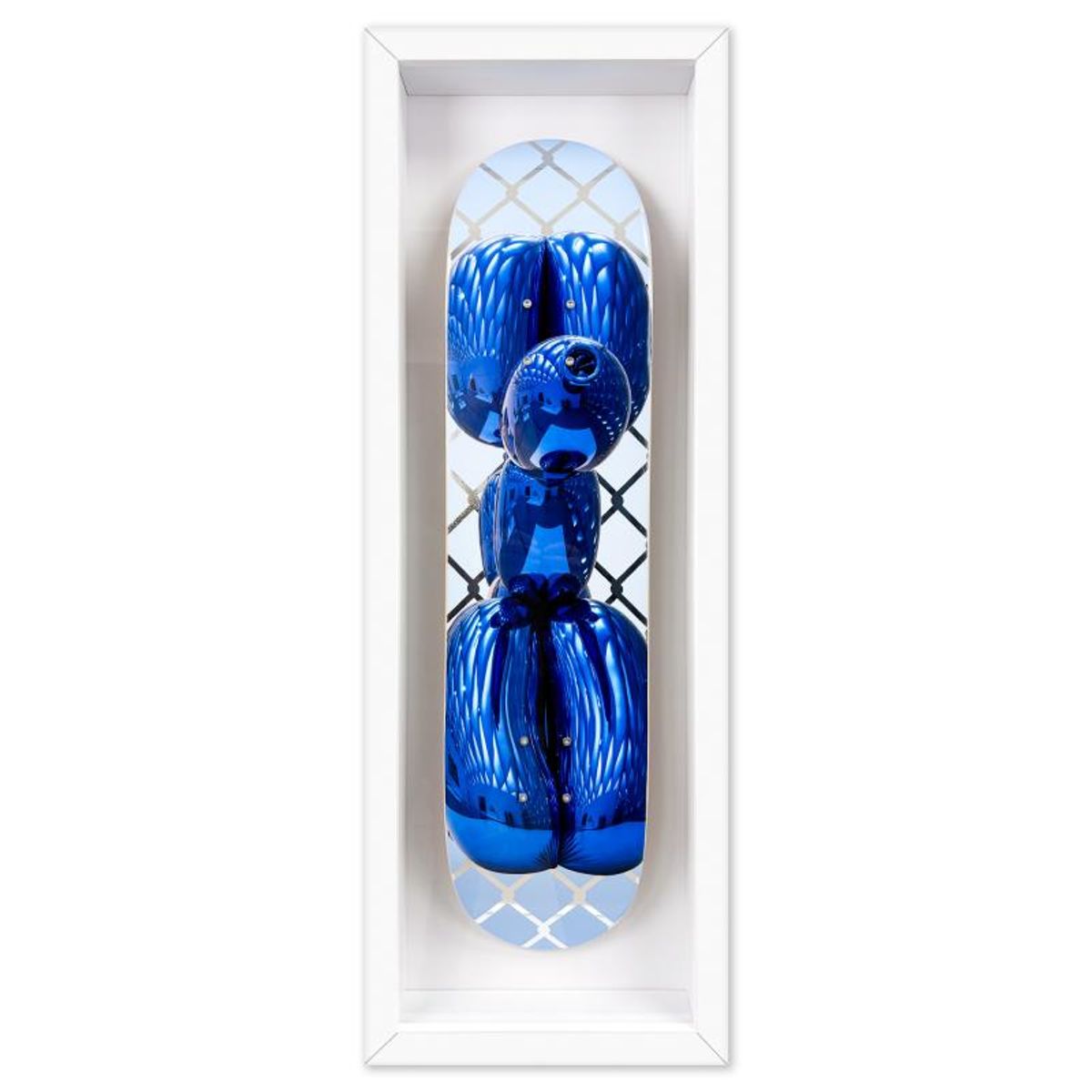 Jeff Koons, "Blue Balloon Dog" Framed Limited Edition Skateboard, Plate Signed with Letter of Authenticity.