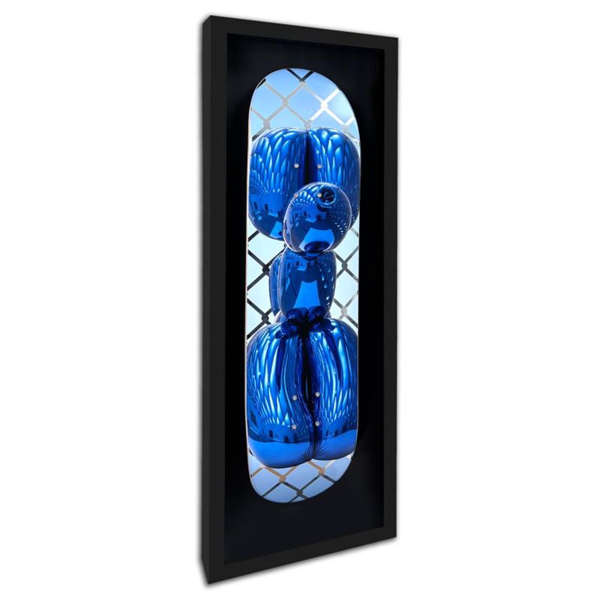 Jeff Koons, "Blue Balloon Dog" Framed Limited Edition Skateboard, Plate Signed with Letter of Authenticity.
