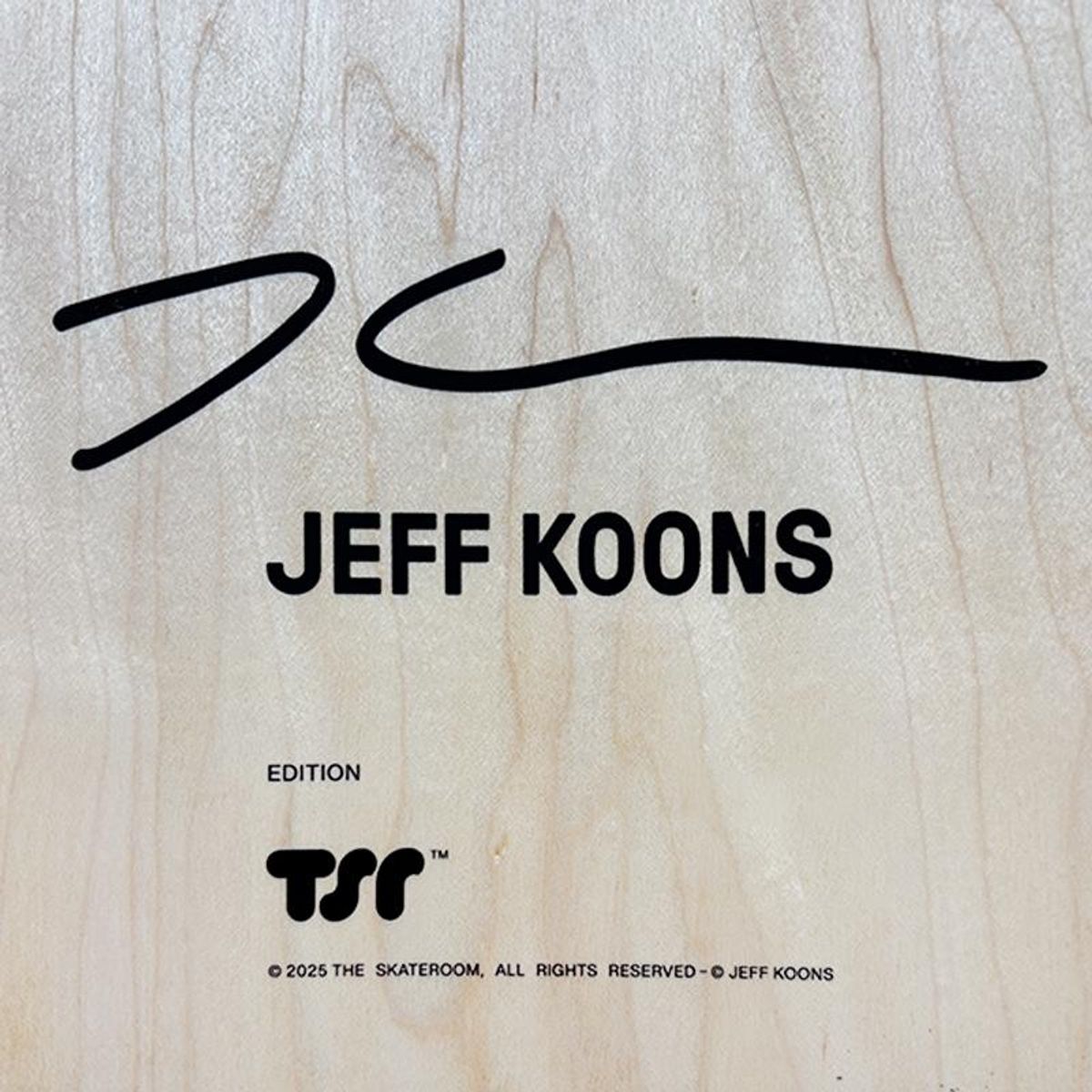 Jeff Koons, "Blue Balloon Dog" Framed Limited Edition Skateboard, Plate Signed with Letter of Authenticity.