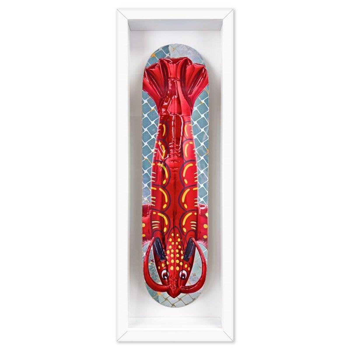 Jeff Koons, "Lobster" Framed Limited Edition Skateboard, Plate Signed with Letter of Authenticity.