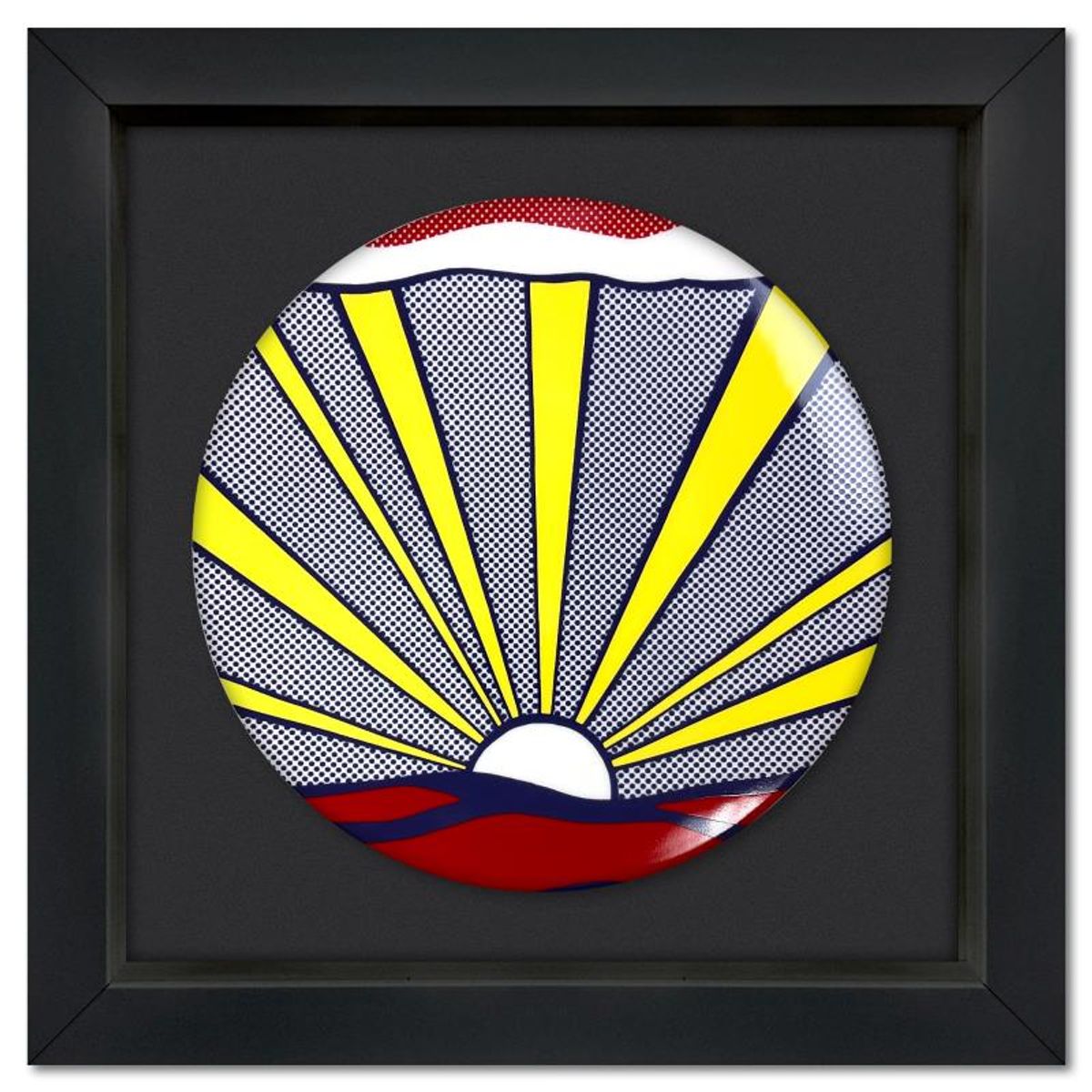 Roy Lichtenstein (1923-1997), "Sunrise" Framed Limoges Porcelain Plate.