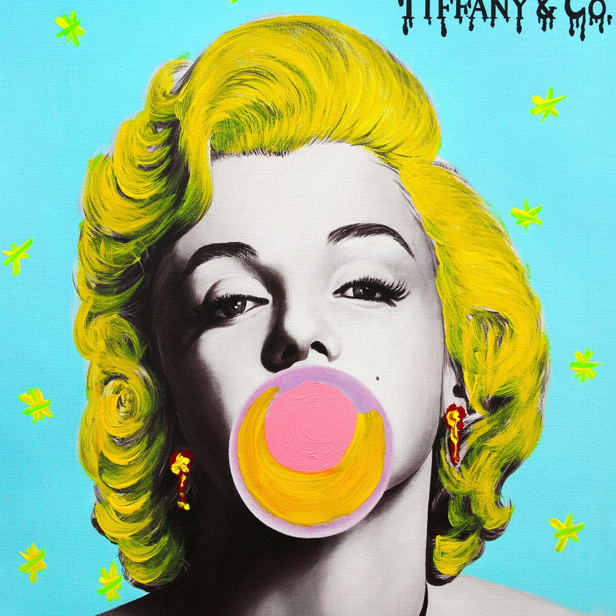 Nastya Rovenskaya- Mixed Media on Canvas "Bubble Gum"