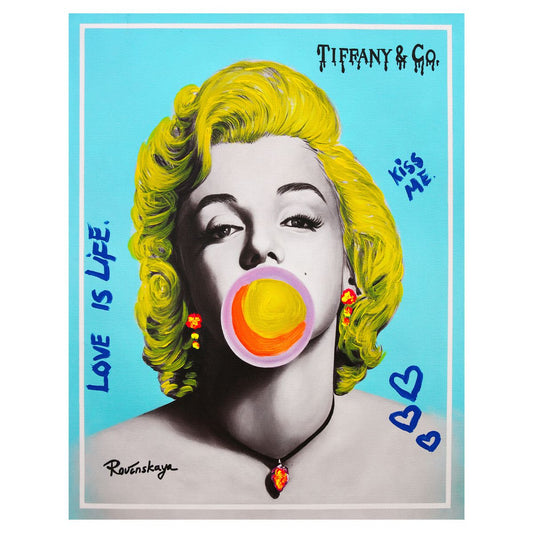 Nastya Rovenskaya- Mixed Media on Canvas "Bubble Gum"