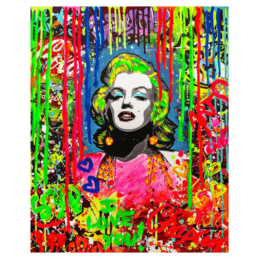 Nastya Rovenskaya- Mixed Media on Canvas "Blonde Bombshell"