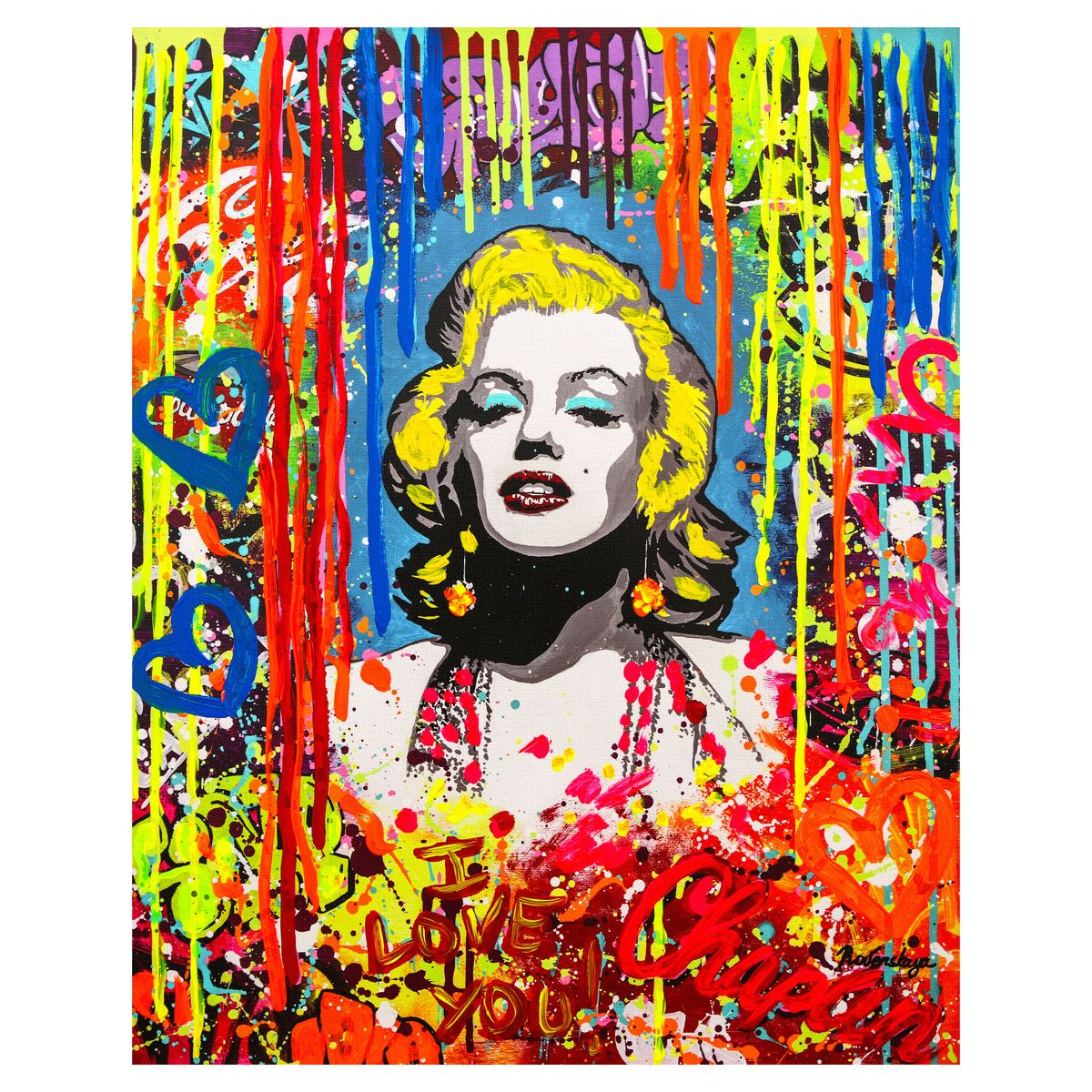Nastya Rovenskaya- Mixed Media on Canvas "Blonde Bombshell"