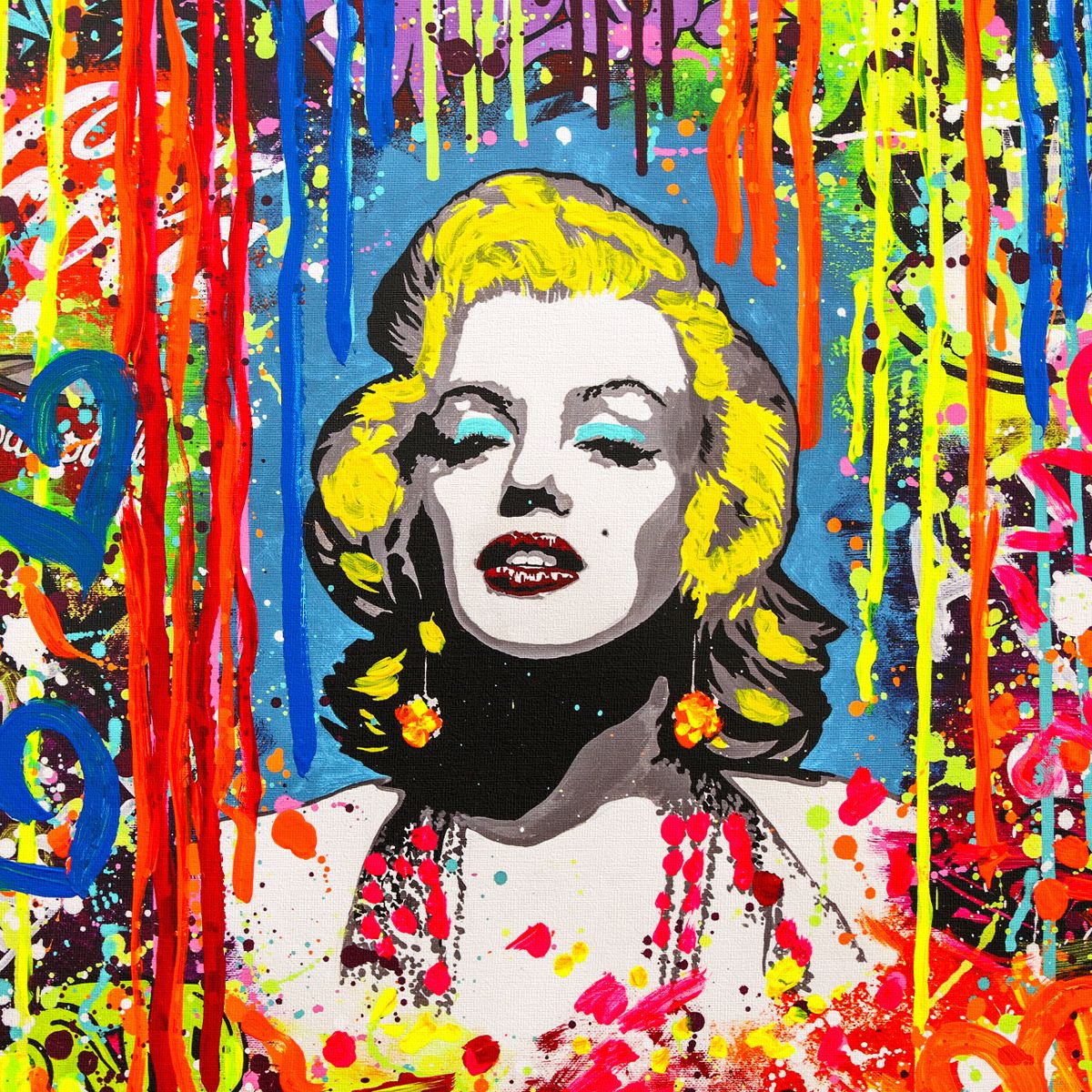 Nastya Rovenskaya- Mixed Media on Canvas "Blonde Bombshell"