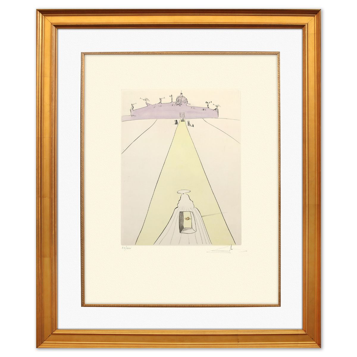 Salvador Dali- Original Lithograph "God, Time, Space and the Pope"