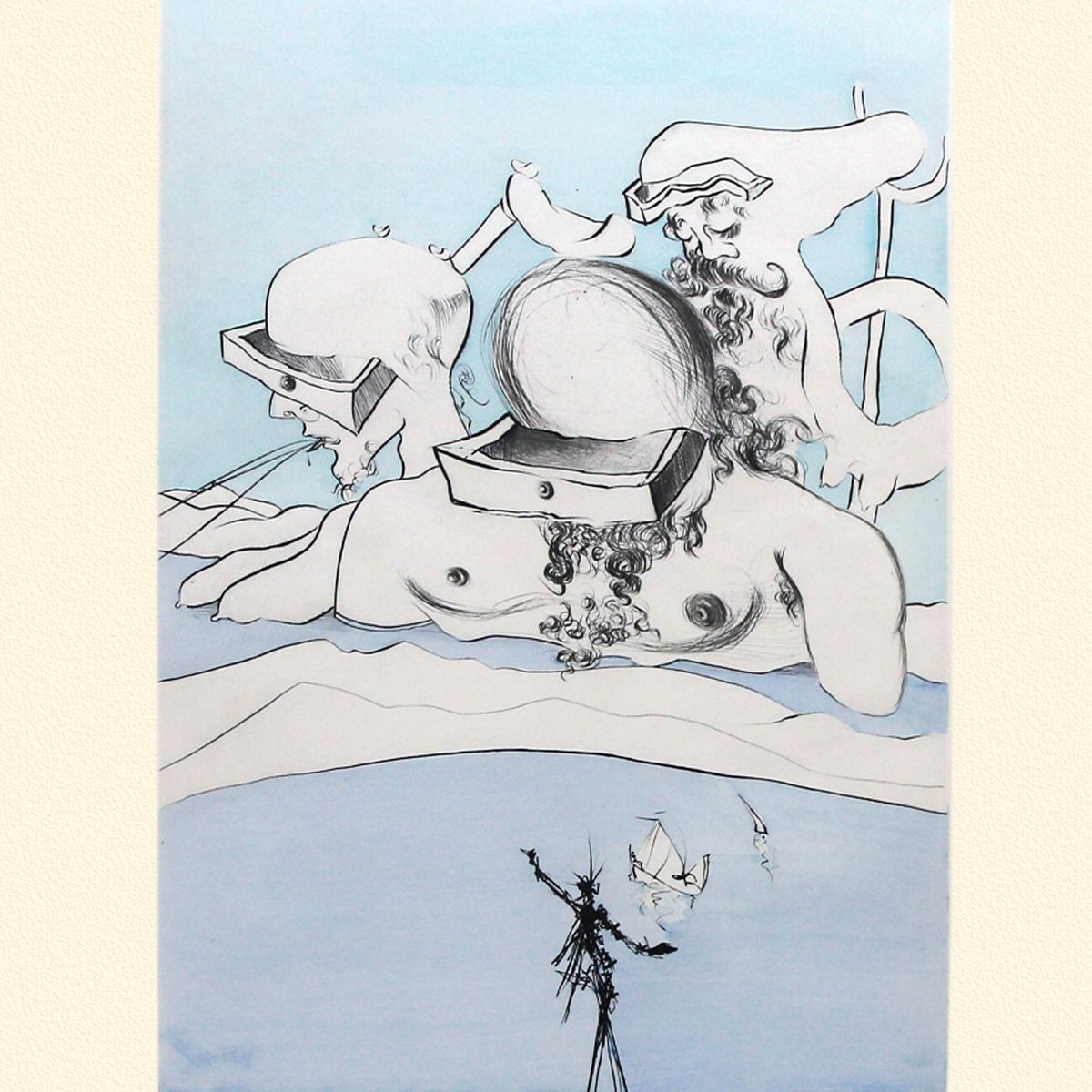 Salvador Dali- Original Lithograph "Flung Out Like a Cigarette Butt"