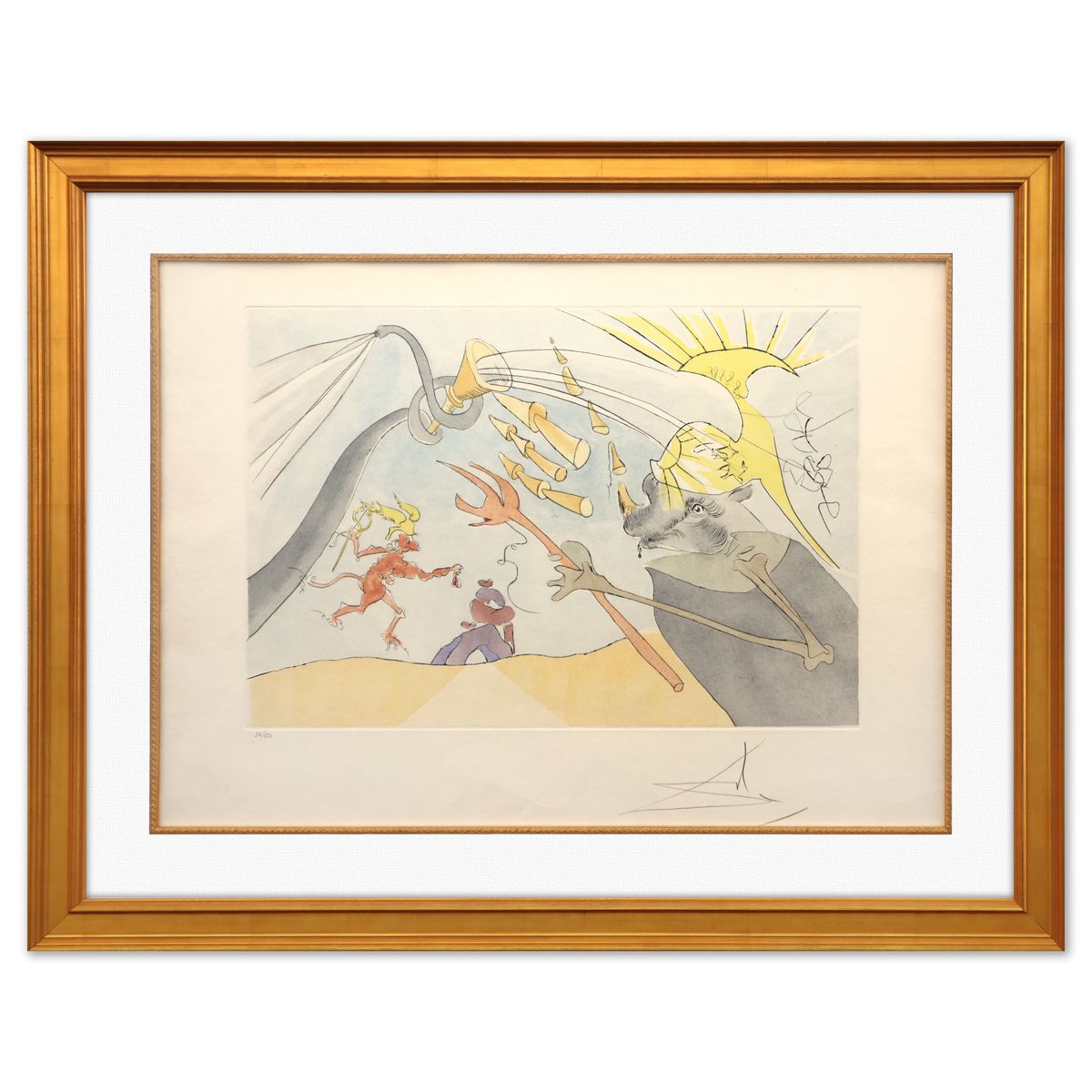 Salvador Dali- Original Lithograph "The Elephant and Jupiter's Monkey"